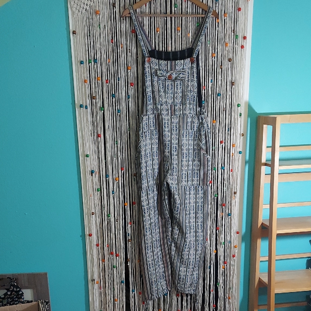 Vintage Woven Cotton Overalls Made In Ecuador